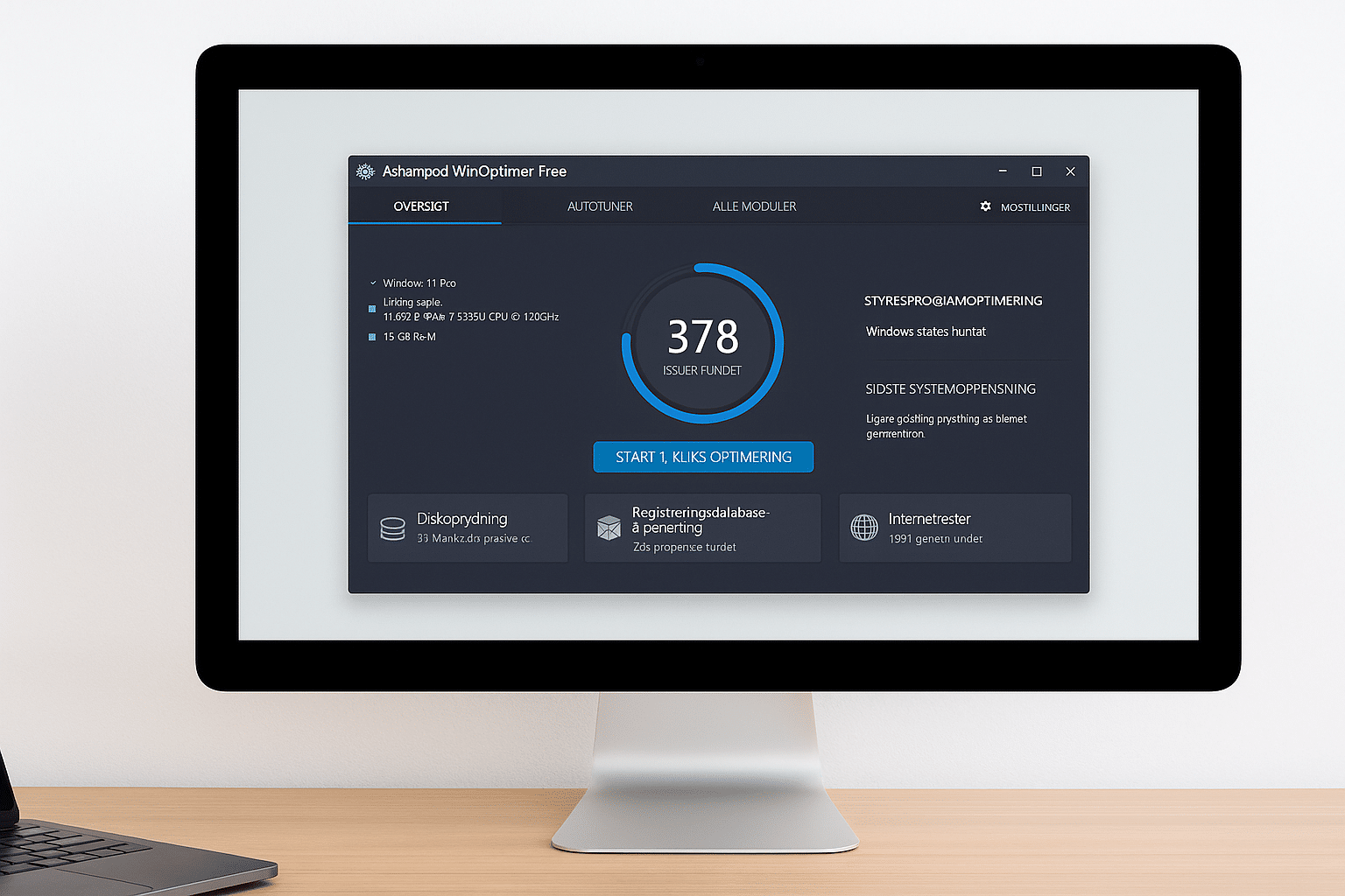 Få en raskere og mer effektiv PC med Ashampoo WinOptimizer Free. Gratis, på norsk og perfekt for Windows 10 og 11.
