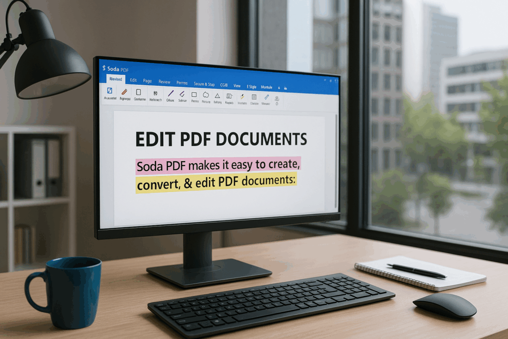 Soda PDF er et alsidigt og moderne PDF-værktøj med redigering, signatur og OCR. Virker både i browser og som Windows-app.