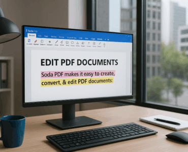Soda PDF er et alsidigt og moderne PDF-værktøj med redigering, signatur og OCR. Virker både i browser og som Windows-app.