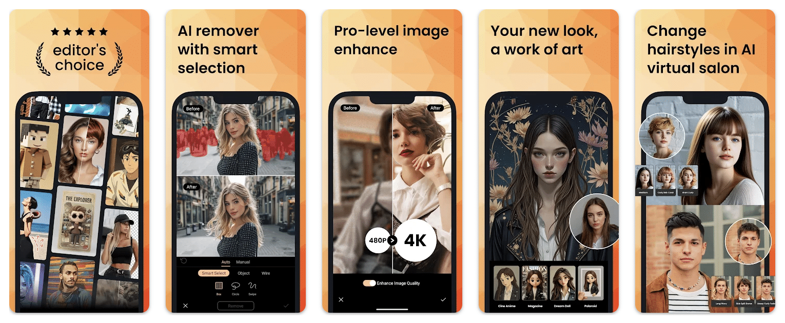Skjermbilder av PhotoDirector App