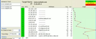 PingPlotter Free viser netværksrute og ping-tider grafisk for fejlsøgning af internetforbindelse