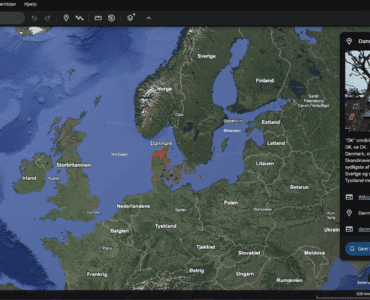 Google Earth her testet i Chrome browseren på en Mac.