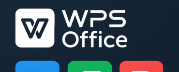 Promoveringsbillede af WPS Office med ikoner for Writer, Spreadsheet og Presentation på lys baggrund, designet til Windows, Mac og mobil.