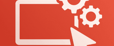 Flad digital illustration af en Windows-computer med gearikon og driver-opdateringssymbol, der visuelt repræsenterer opdatering af drivere med Driver Booster.