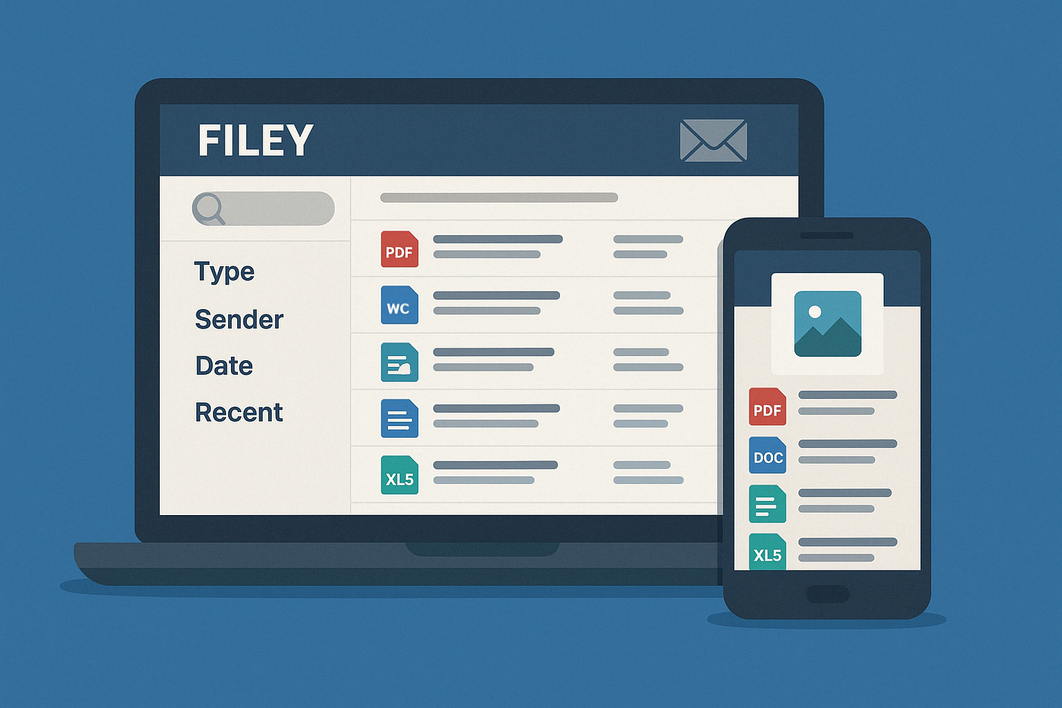 Filey – Få kontroll på e-postvedlegg raskt og enkelt.