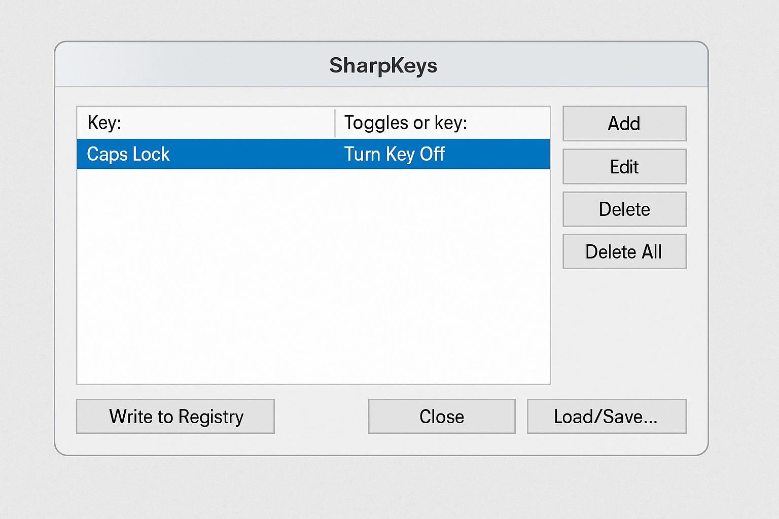 SharpKeys – Määritä näppäimet uudelleen ilmaiseksi Windowsissa.