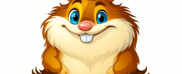 Hamster Free Zip Archiver - En farverig illustration af en glad, antropomorf hamster med store blå øjne, hvid bug og brunt pels, der smiler venligt mod kameraet på en grøn baggrund.