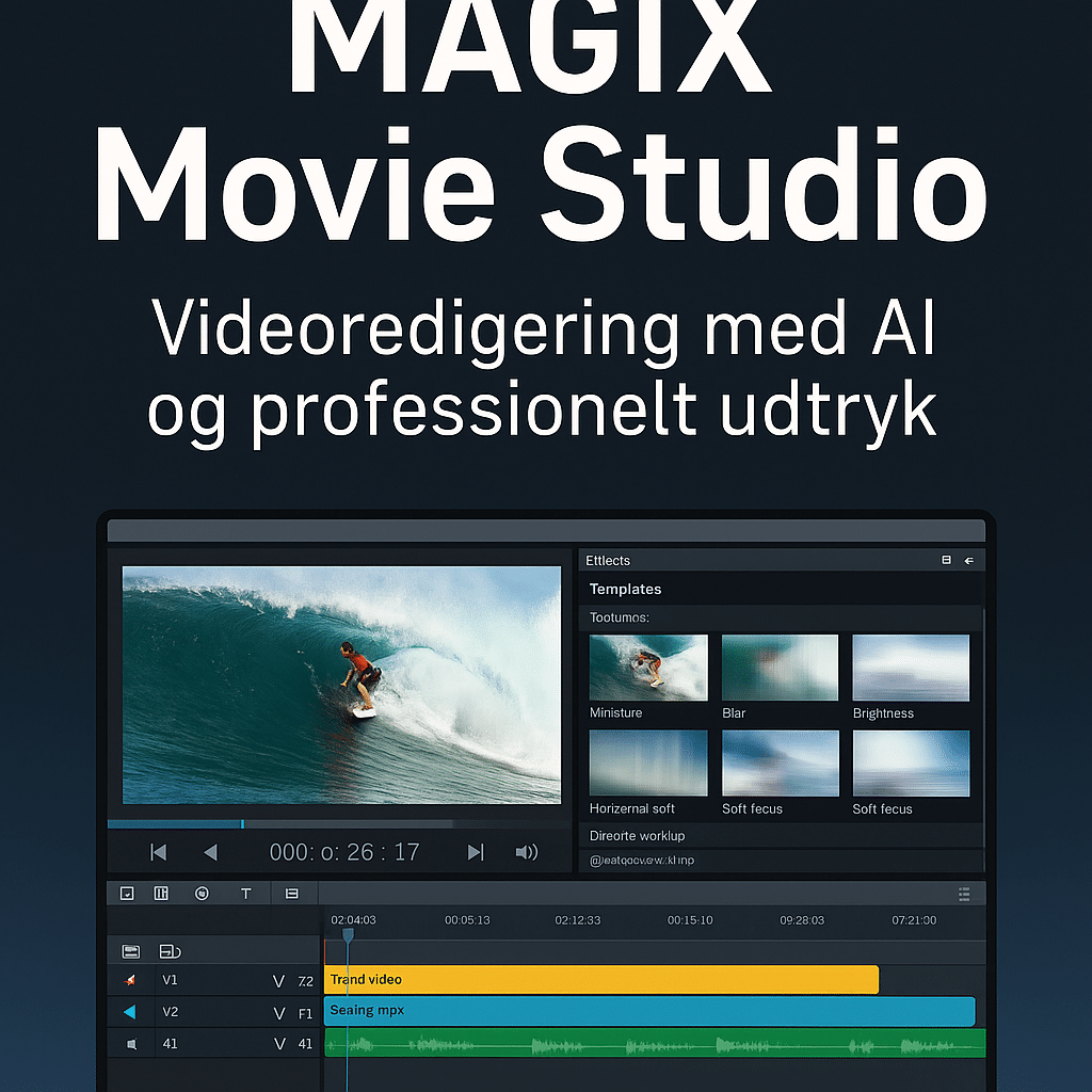 magix movie studio, videoredigering windows, video software dansk, video med AI, lav video til YouTube, 4K redigering, magix video 2025