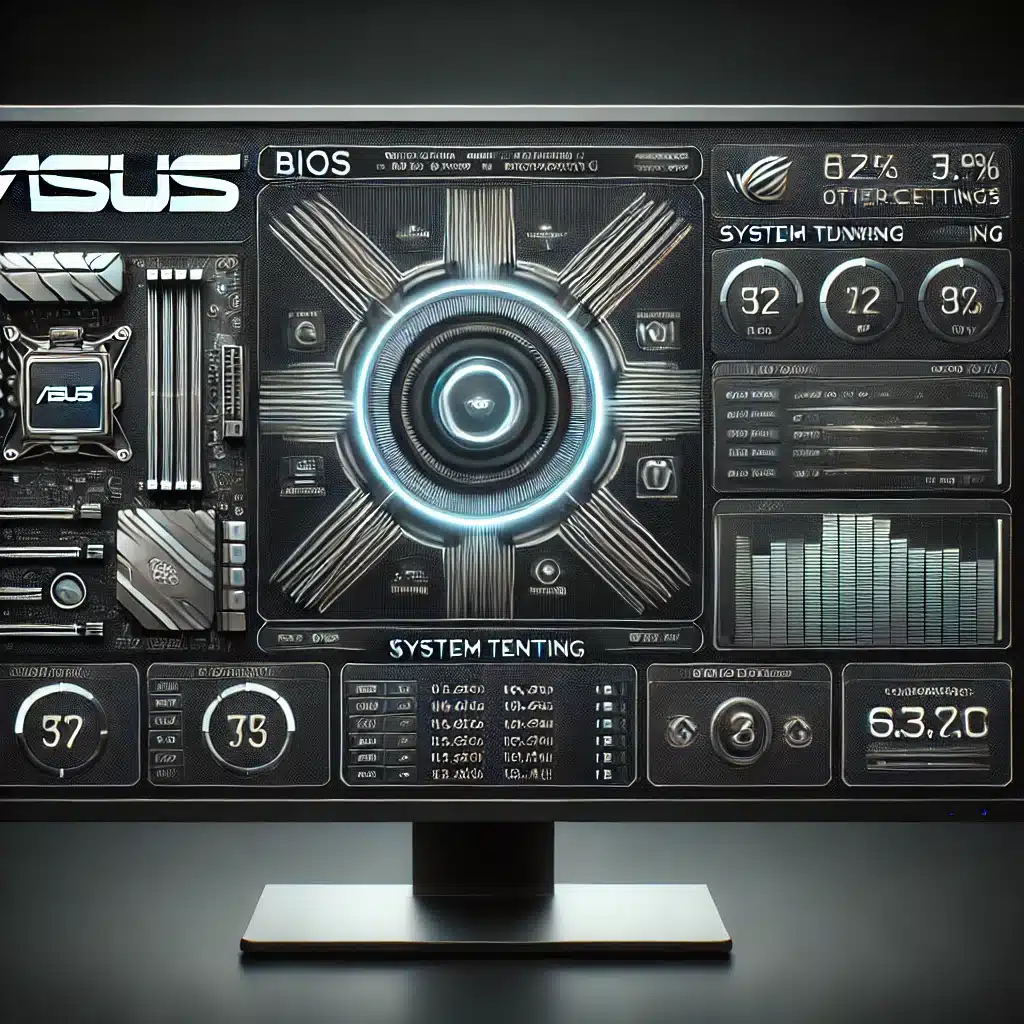 Asus BIOS-interface – Skærmbillede af avancerede indstillinger til tuning og overclocking.