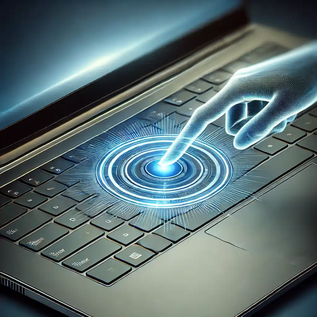 Acer Touchpad Driver - Illustration af en Acer-laptop med et fremhævet touchpad-område, der symboliserer præcision og responsivitet, med en moderne baggrund og blød blå belysning.