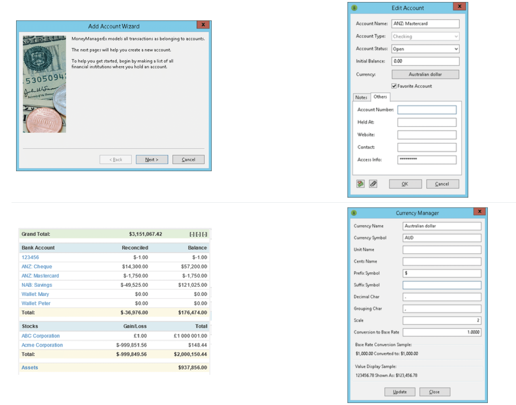Money Manager EX – personlig økonomi og budsjett (skjermbilde)