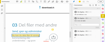 Her ses et dokument åbnet i Adobe Acrobat Reader.