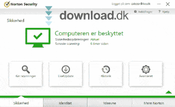 Din computers sikkerhedsstatus i Norton Antivirus.