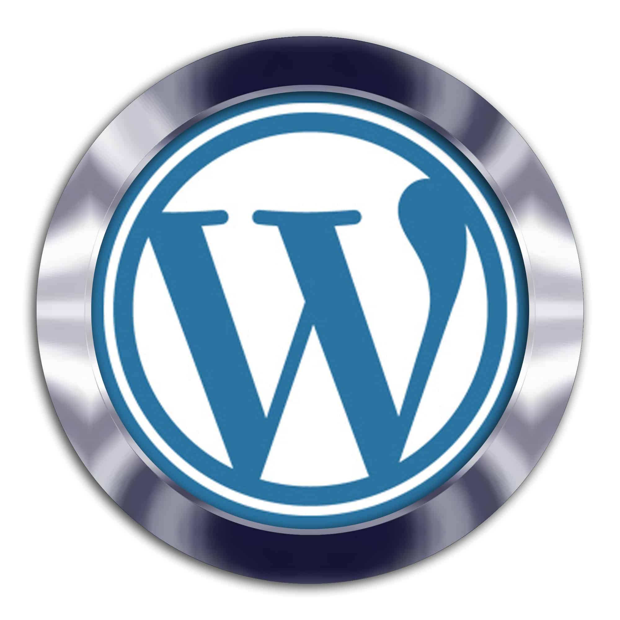 WordPress-logotyp mot blå bakgrund