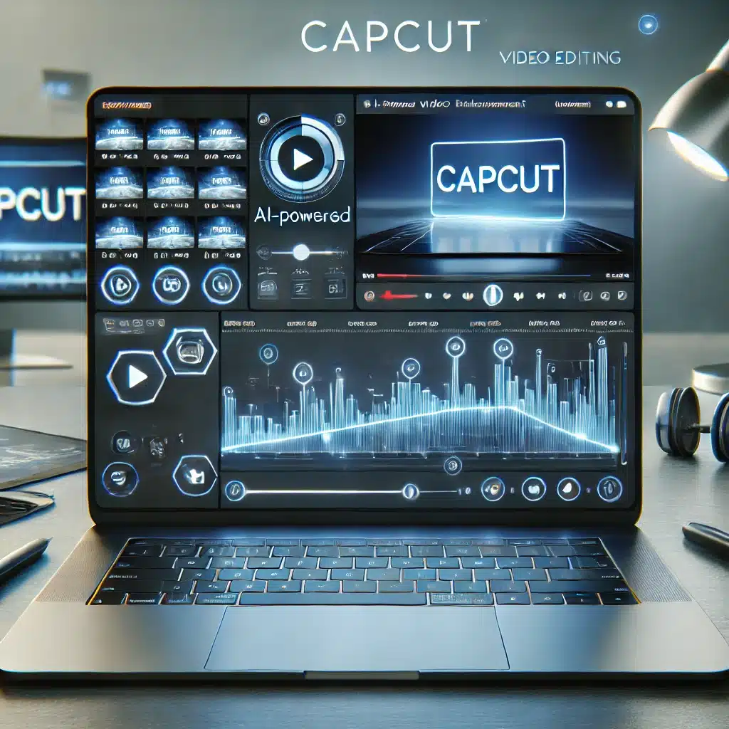 En moderne og stilren CapCut-brugerflade med AI-redigeringsværktøjer og en professionel digital workspace.