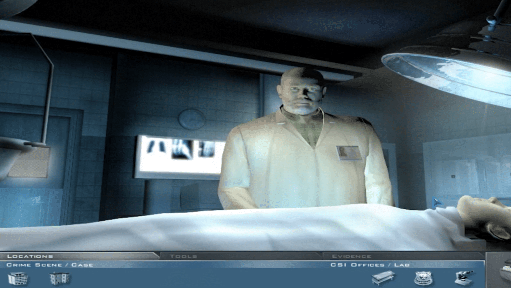CSI Crime Scene Investigation – autopsy in the forensics lab during our playtest