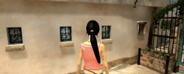 Zoë Castillo udforsker et solbeskinnet bymiljø i Dreamfall: The Longest Journey.