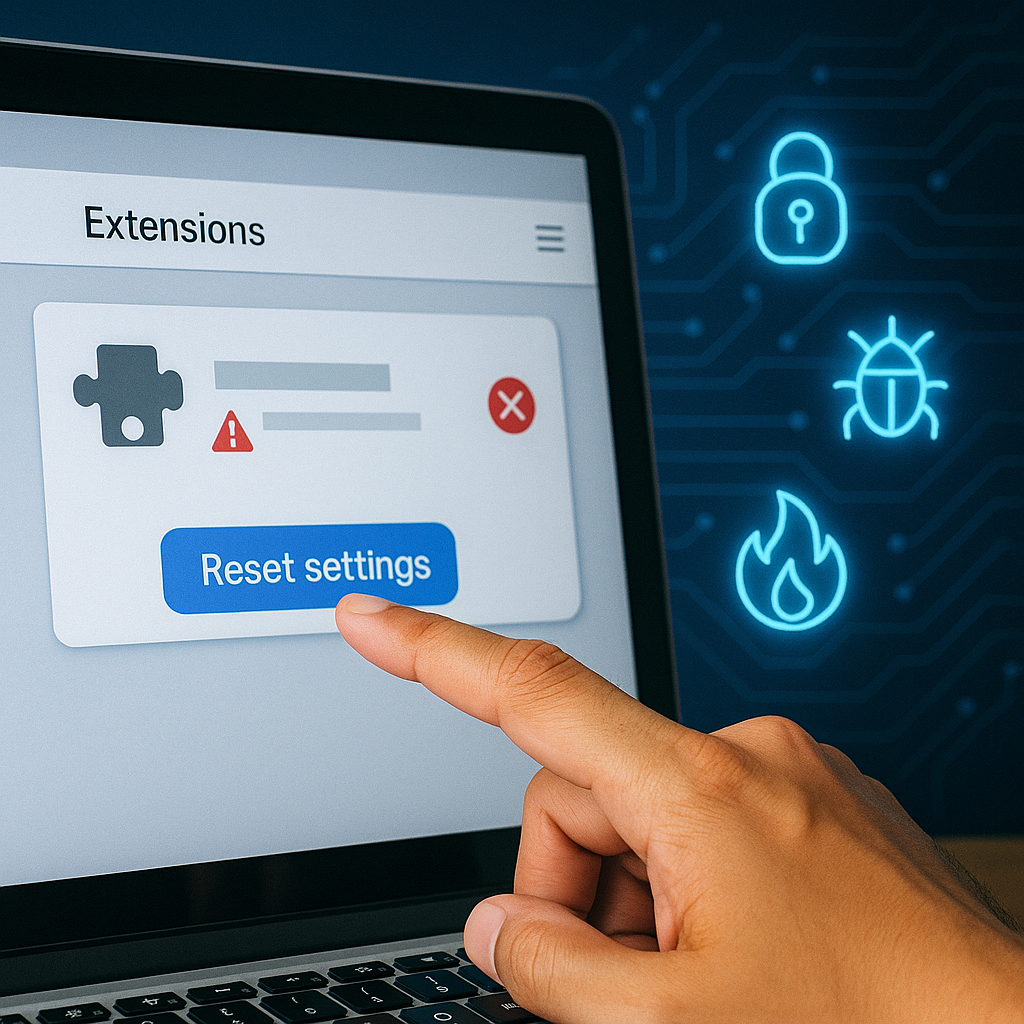 Slet mistænkelige browserudvidelser og nulstil browseren.