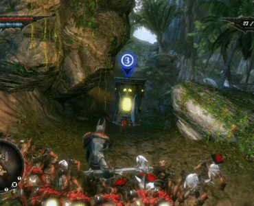 Overlord 2 gameplay med Overlord og en stor gruppe minions i en junglefyldt bane