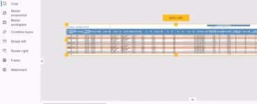 Redigering af langt screenshot i Ashampoo Snap med beskæring, resize og lagfunktioner i det indbyggede billedredigeringsværktøj