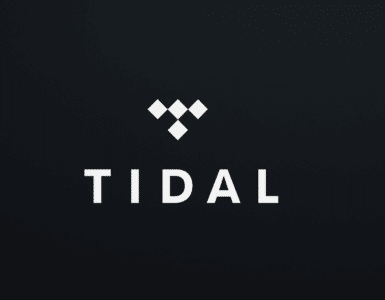 Tidal logo på mørk gradientbaggrund uden tekst, i bredt format.