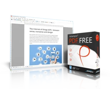 Screenshot og boxshot fra Ashampoo PDF Free.