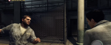 Screenshot fra Mafia 2, hvor Vito Scaletta er i nærkamp med en fange under missionen Settle the score with O’Neill.