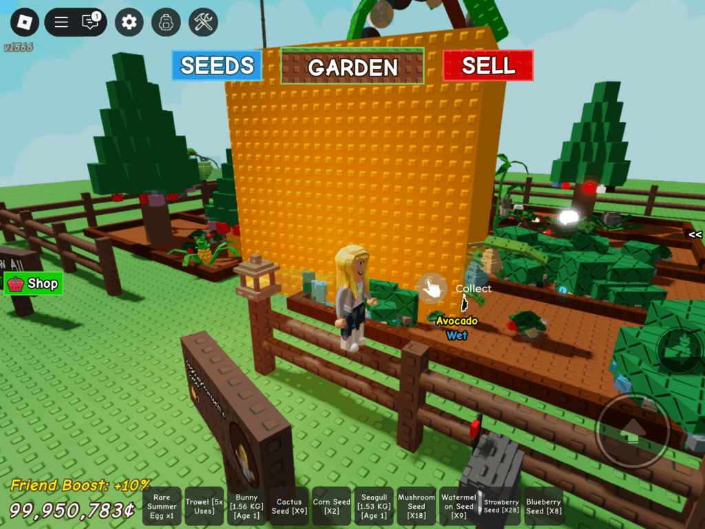 En gigantisk gulerod er groet i en have i Grow a garden.