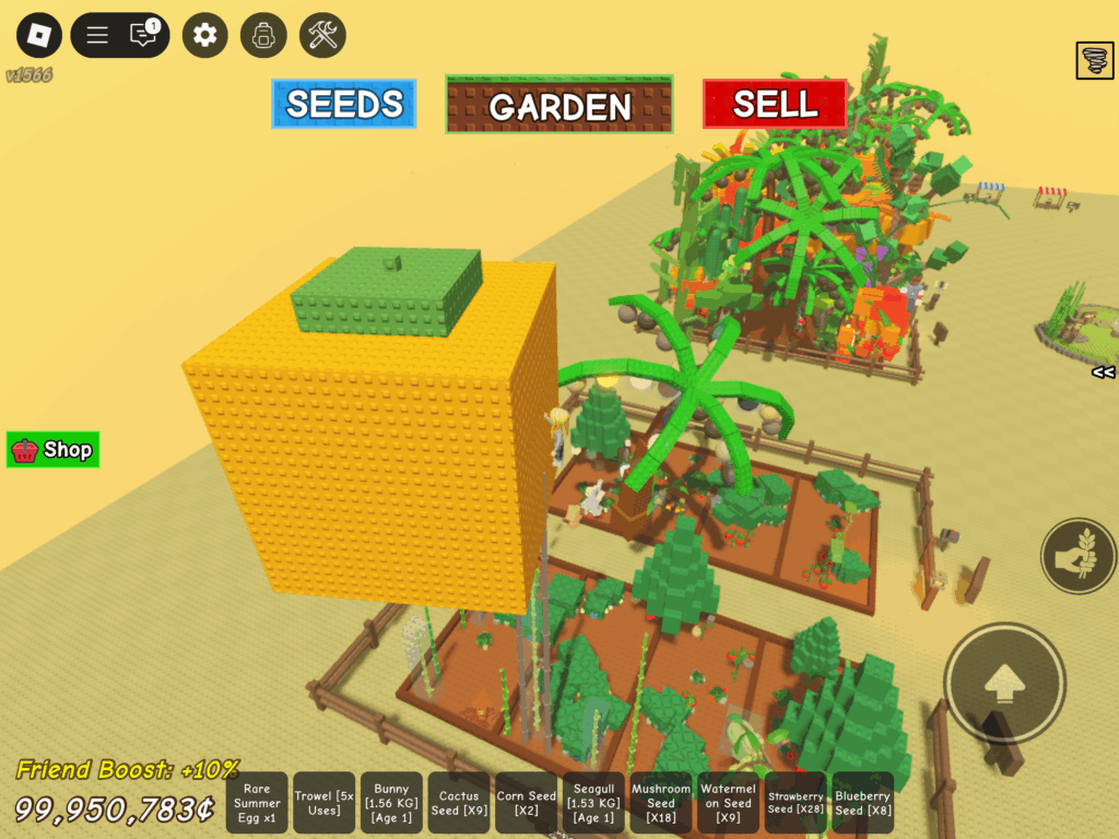 En gulerod så stor i Grow a garden, at den næsten må kunne ses fra rummet.