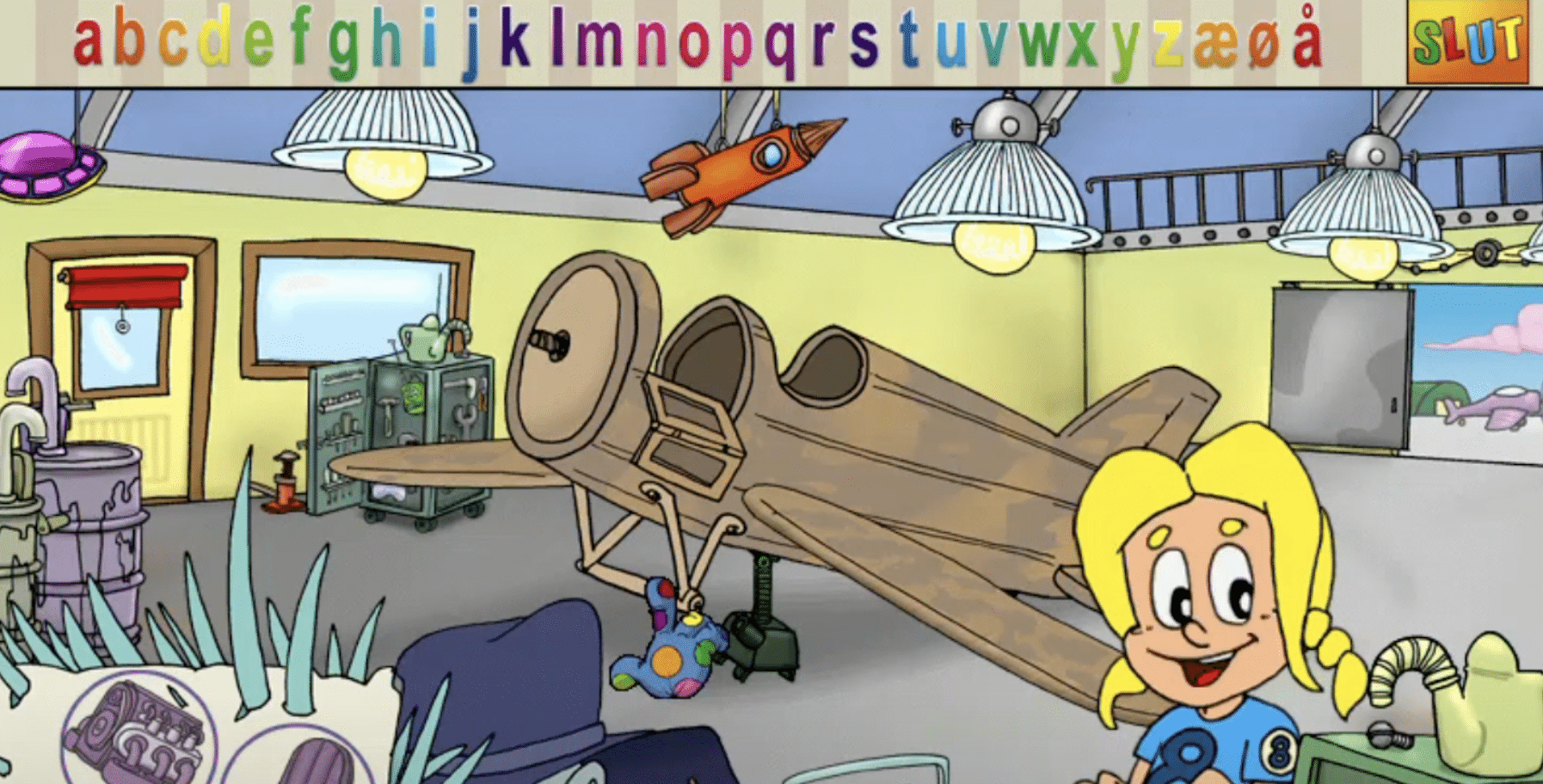 Pixeline Skolehjælp – Screenshot aus dem klassischen Kinder-Lernspiel (Dänisch)