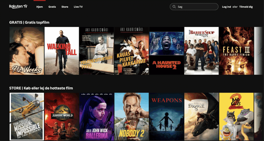 Første møde med Rakuten gratis TV. Et kæmpe udvalg af spændende film og serier.