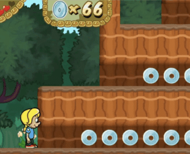 Der samles mønter i Pixeline: Jungleskatten