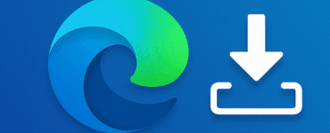 Microsoft Edge offline installer – blå baggrund og Edge-logo i ren stil