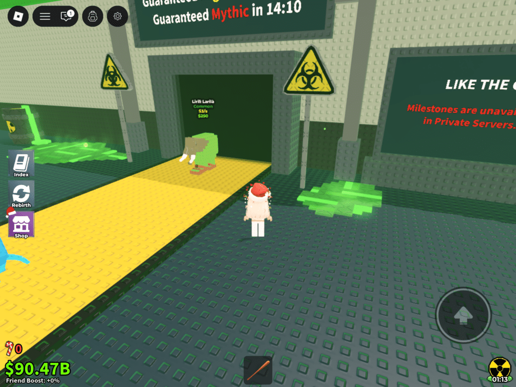 Steal a Brainrot gameplay in Roblox featuring the brainrot universe and multiplayer
