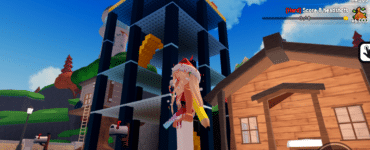 NPC or Die gameplay i Roblox med spiller ved bygning under intermission
