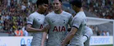 FIFA 24 / EA Sports FC 24 gameplay med målfejring under kamp på PC