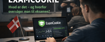 Elev ved computer til digital eksamen, hvor ExamCookie bruges til at overvåge og sikre fair prøvevilkår