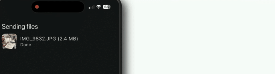 LocalSend lähettää kuvatiedoston iPhonesta paikallisverkon kautta.