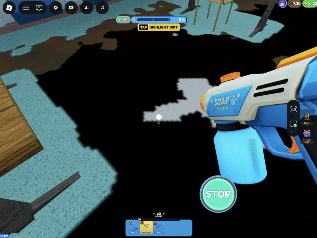 Teppichreinigung mit dem Soap Blaster in Carpet Cleaning Simulator
