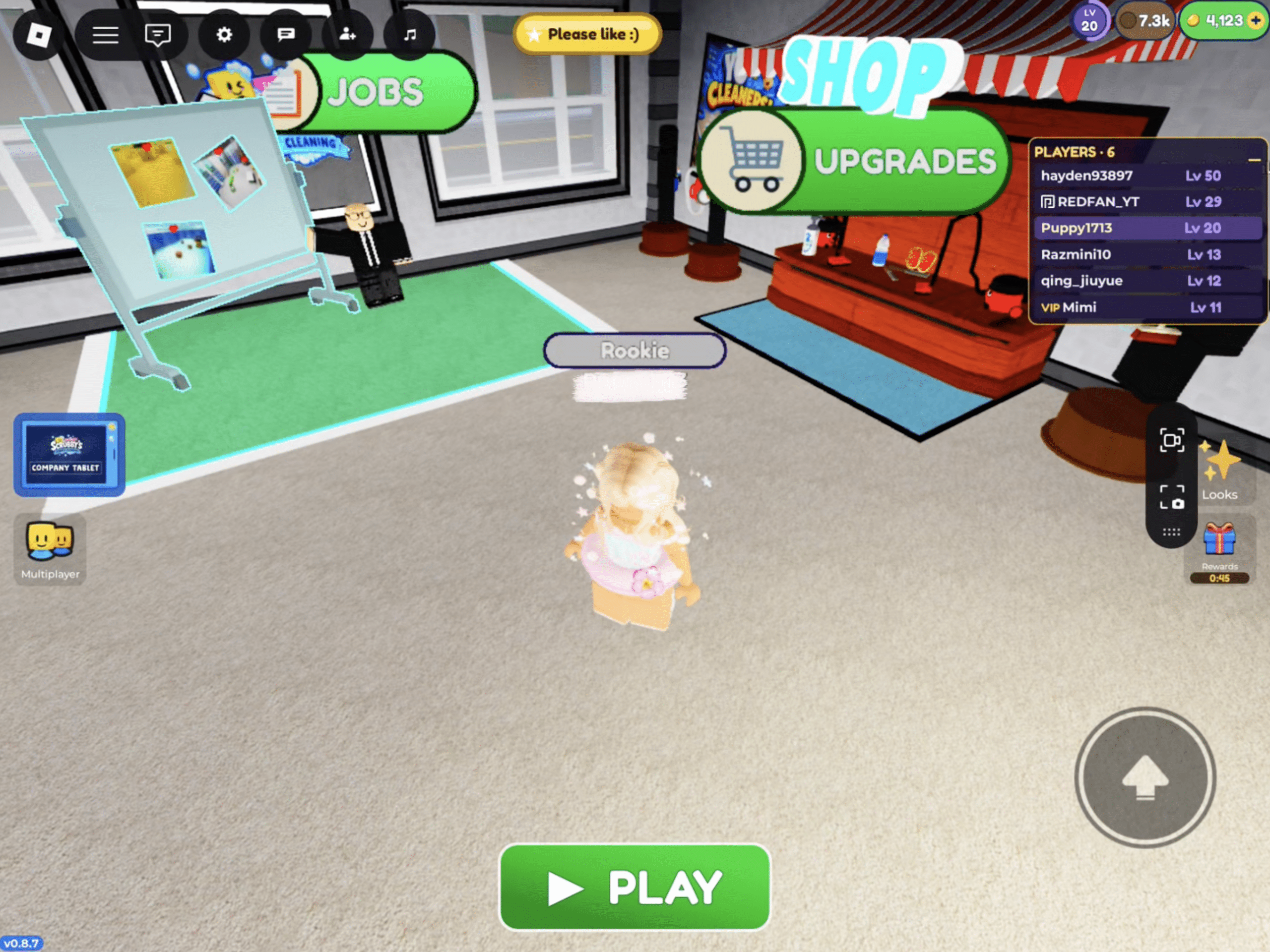 Shop und Upgrades in Carpet Cleaning Simulator auf Roblox